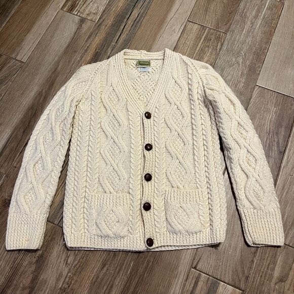 Kennedy of Ardara Vintage 100% Wool Sweater Button Down Republic of Ireland Lg - Picture 8 of 8